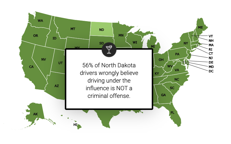 Map of United States and DUI Misinformation