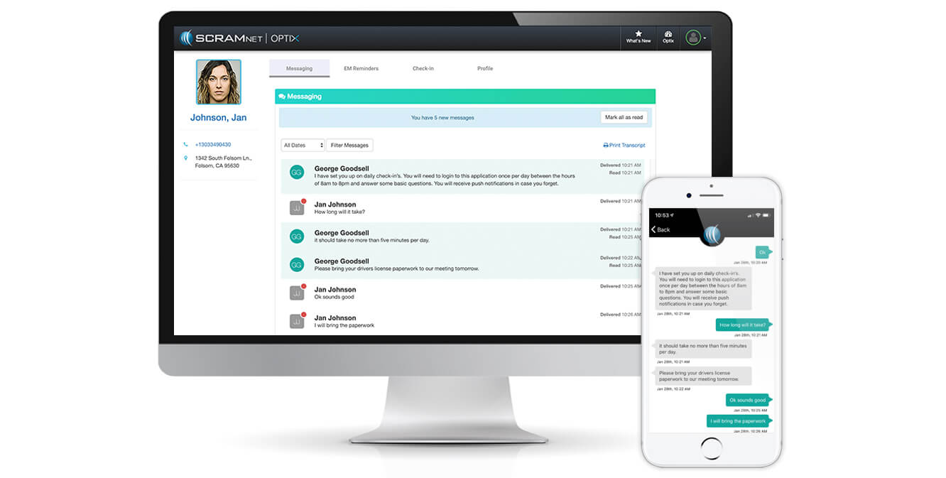 SCRAM TouchPoint Messaging Dashboard